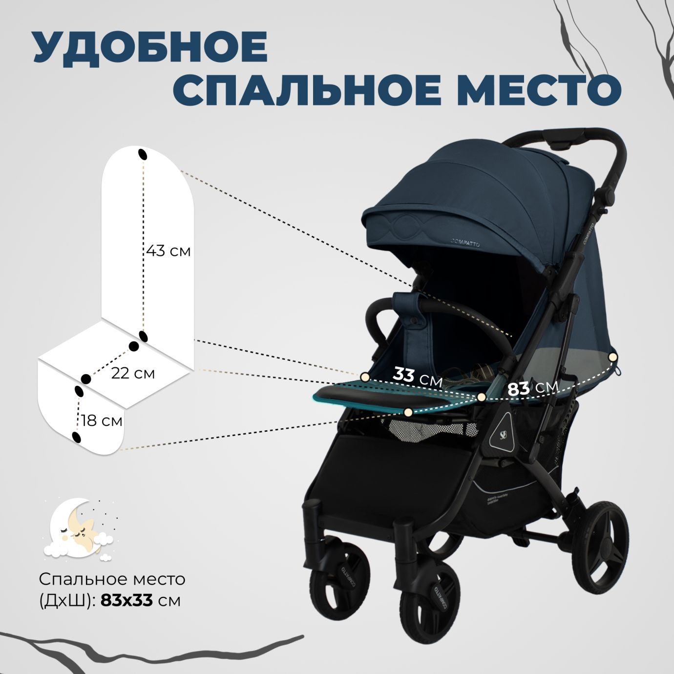 Прогулочная коляска Compatto Blue Neo