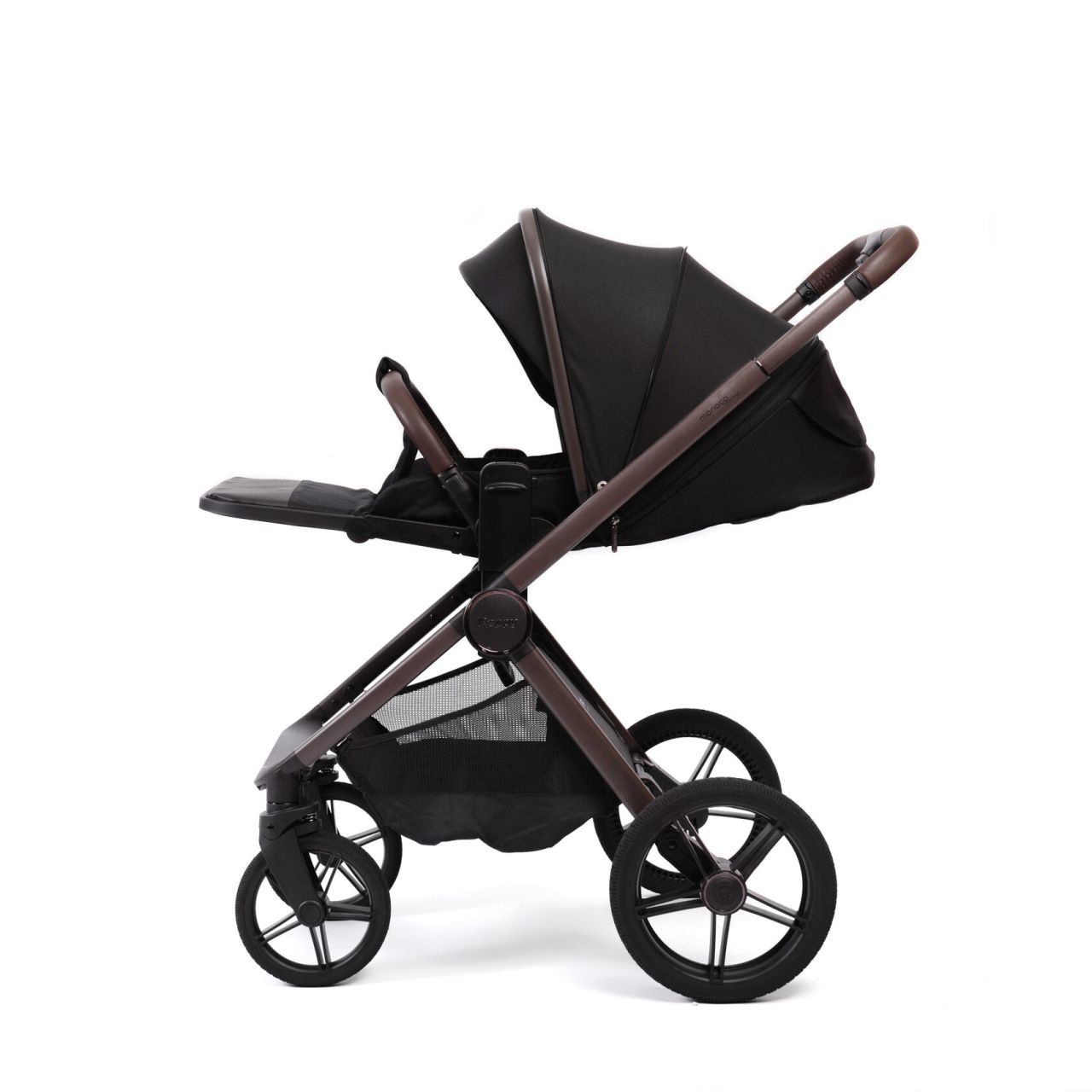 Коляска 2в1 Peppy Monaco Thermo Black (рама серо-коричневая)