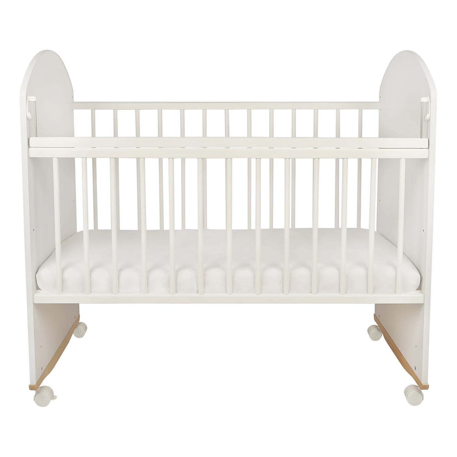 Кровать детская Indigo My Sleepy (колесо-качалка) белый лисичка