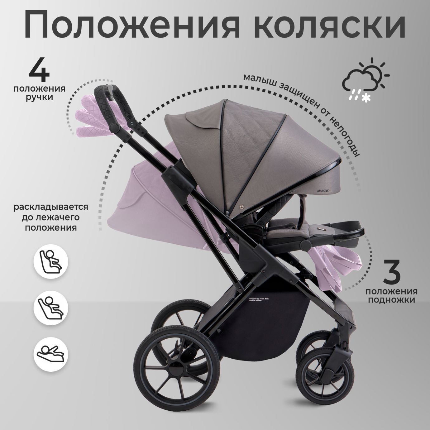 Коляска SBL Massimo Grey