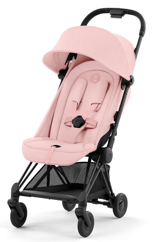 Cybex Coya Matt Black Peach Pink с дождевиком