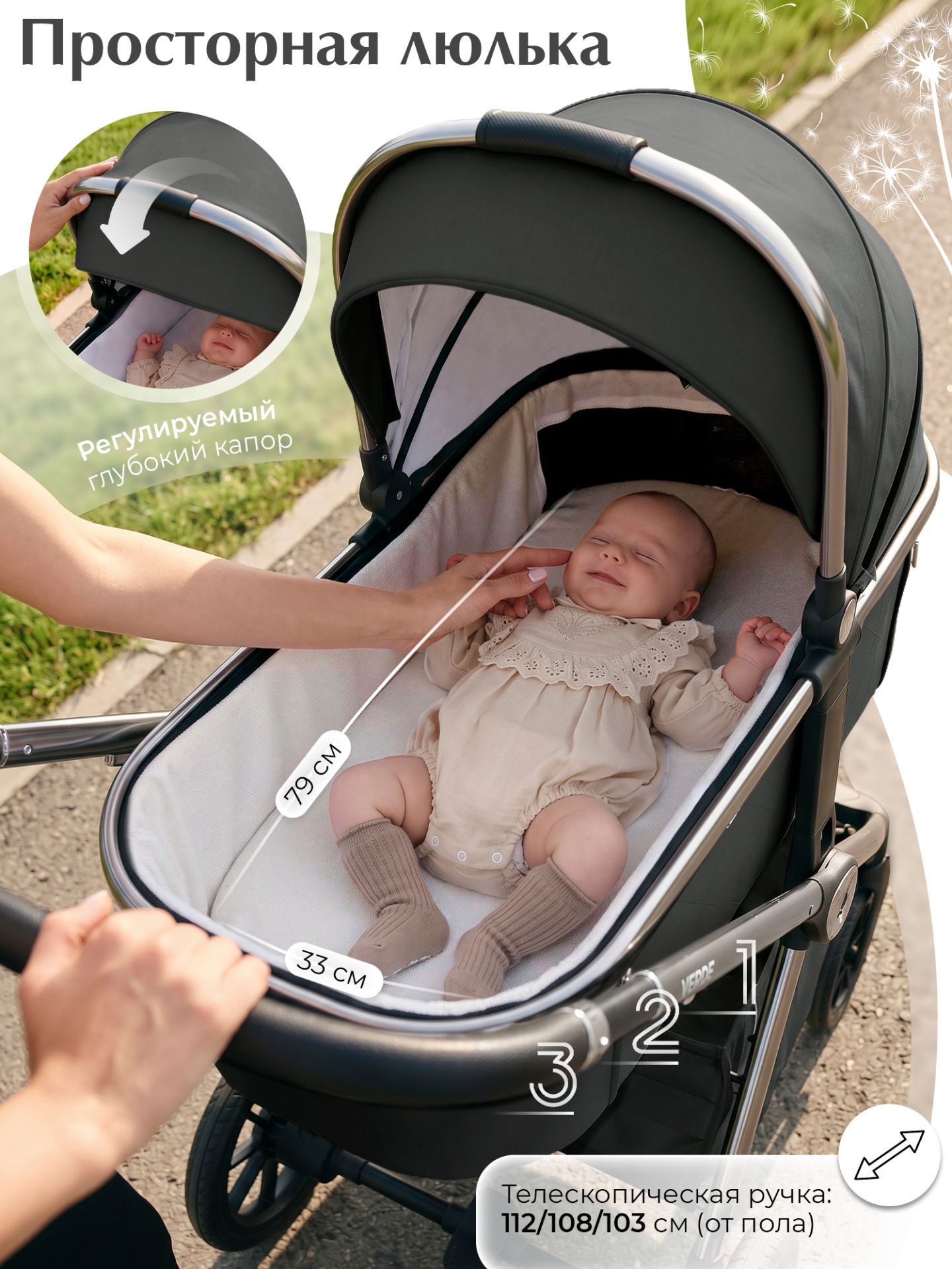 Коляска Sweet Baby Verde Silver Dark Grey