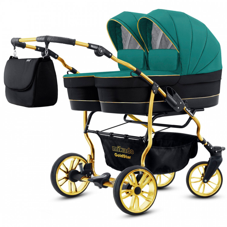 Mikado store twin pram