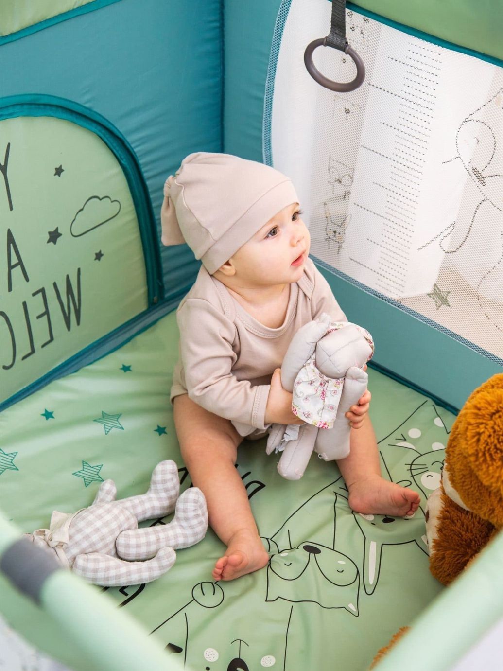 Манеж WALKY (Good Day Fox) квадратный, оливковый