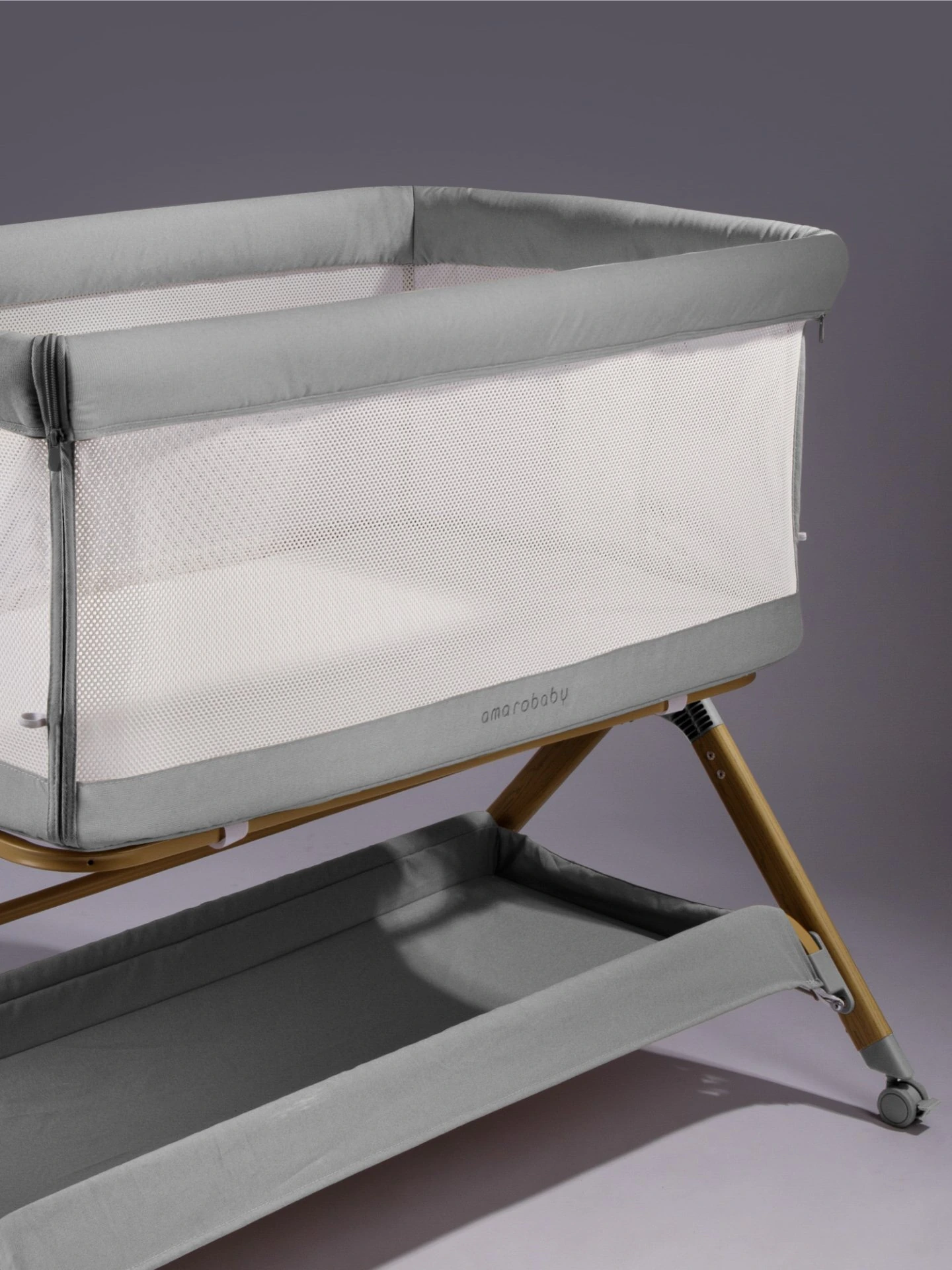 Приставная люлька механическая Care, светло-серый