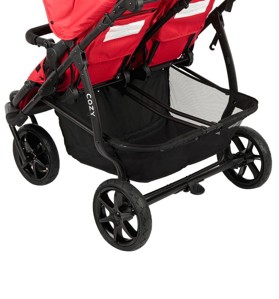 Коляска для двойни Cozy DOU прогулочный блок Red