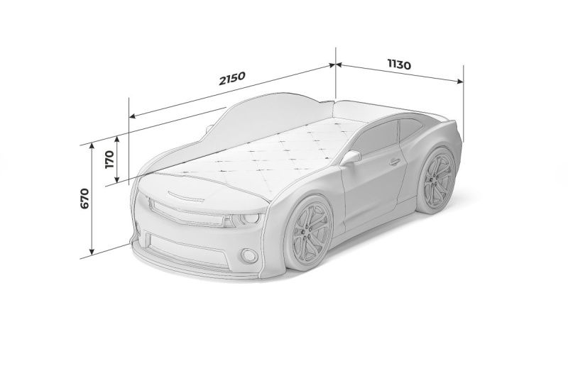 Кровать машина объемная (3d) EVO "Camaro" желтый