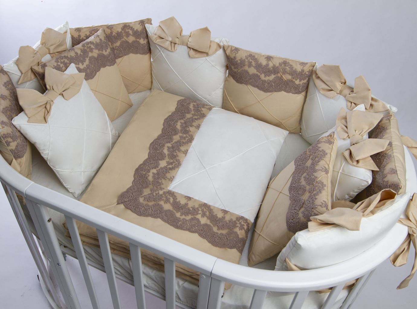 Комплект 17 предметов ""Classico" кофе сатин / кружево"