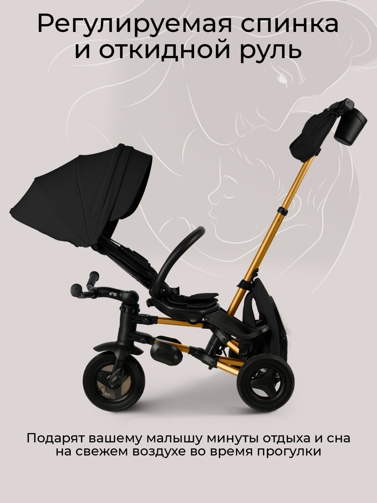 Велосипед трехколесный Qplay S700-17 SPRINTER (Rider) SL Black (Rub/Gold)