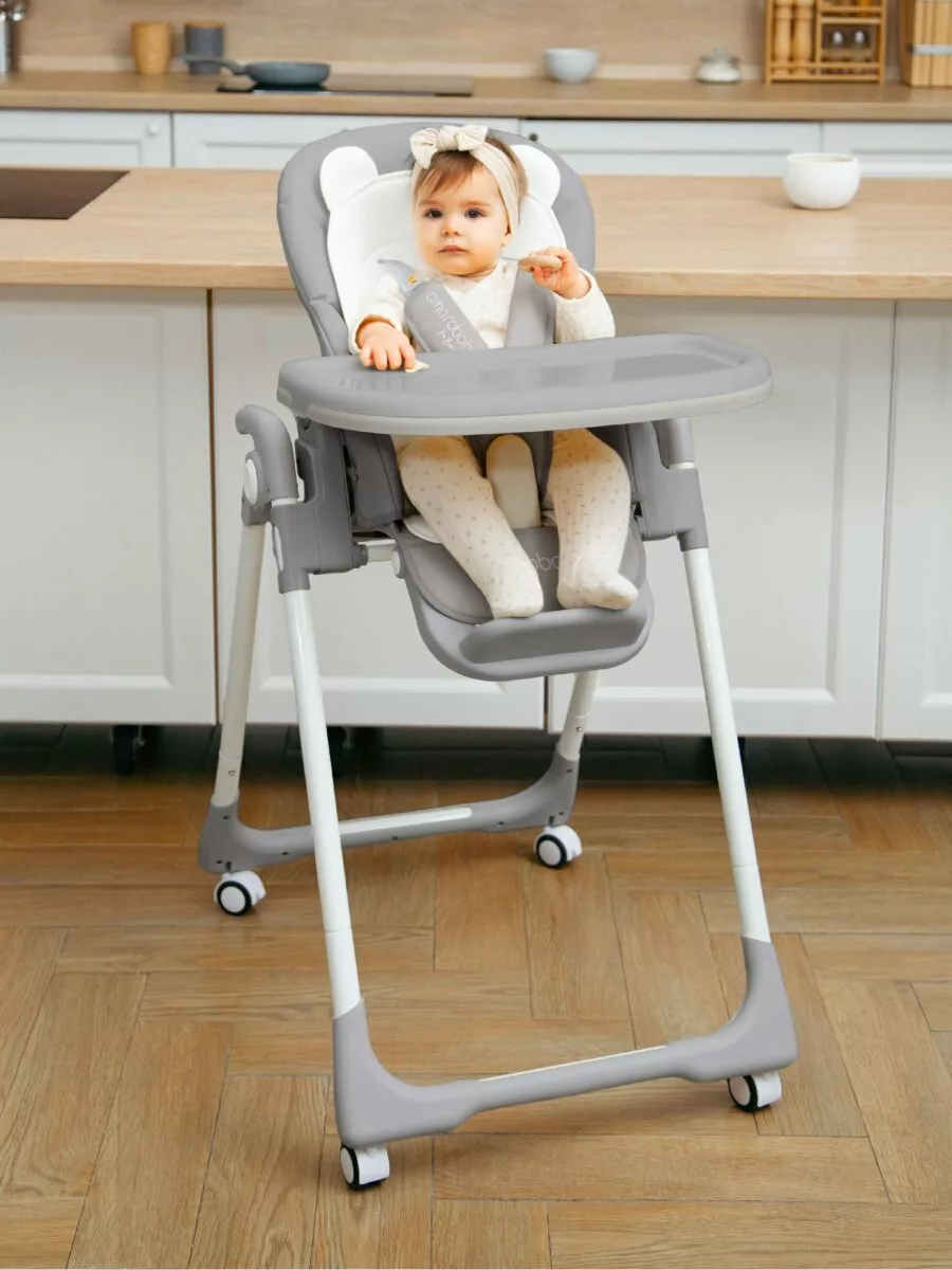 Детский стульчик для кормления, Allure, серый