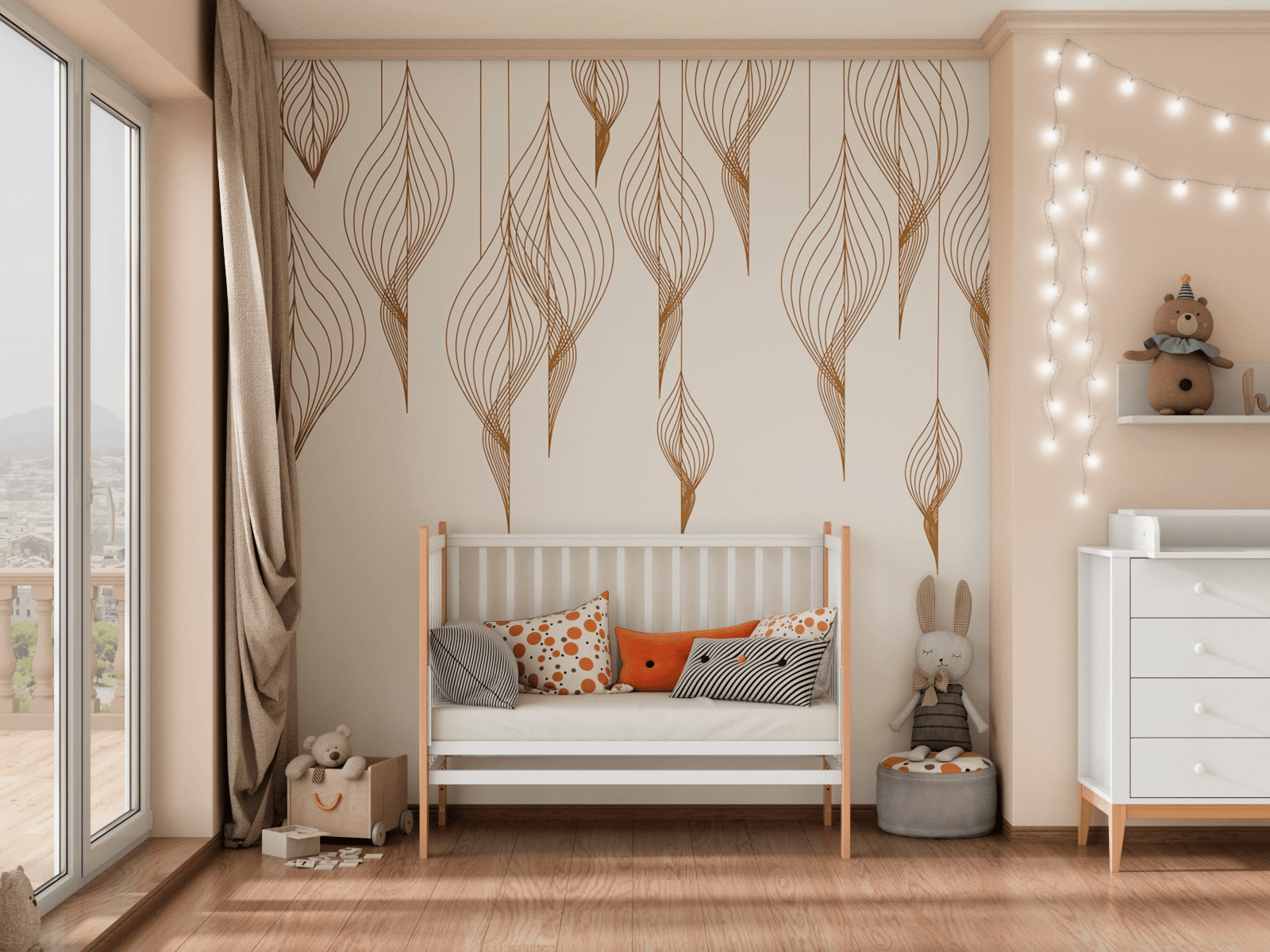 Кроватка Lunna Lika белый/бук