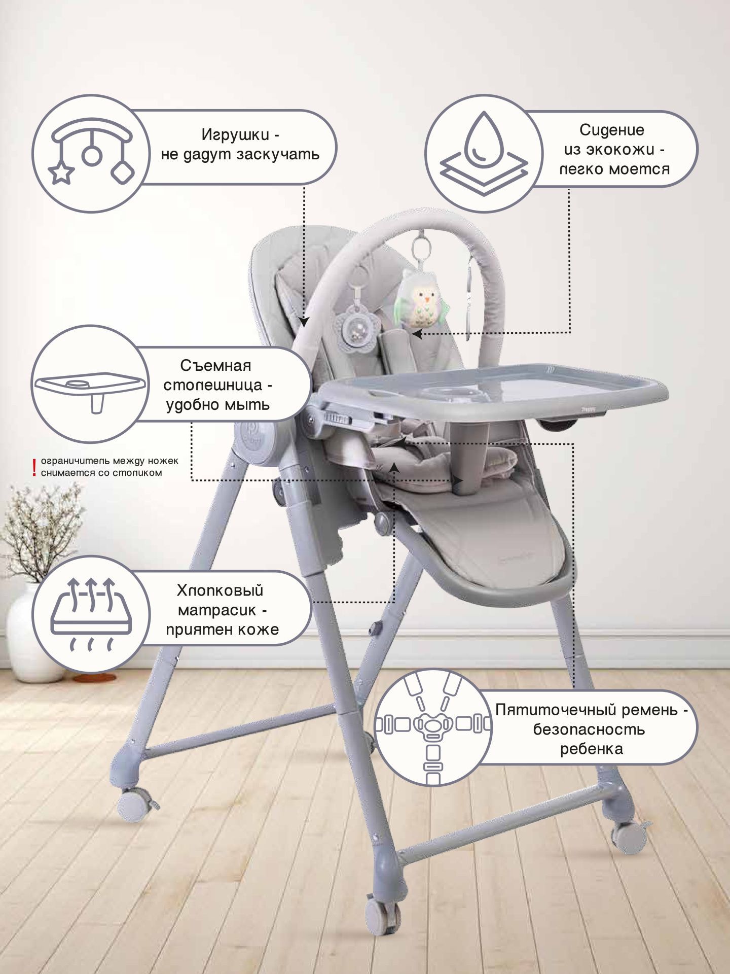 Стул для кормления Peppy Sommelier (Grey)