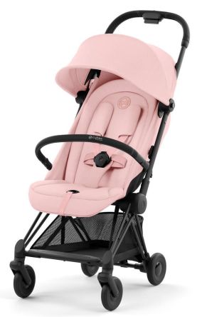Cybex Coya Matt Black Peach Pink с дождевиком