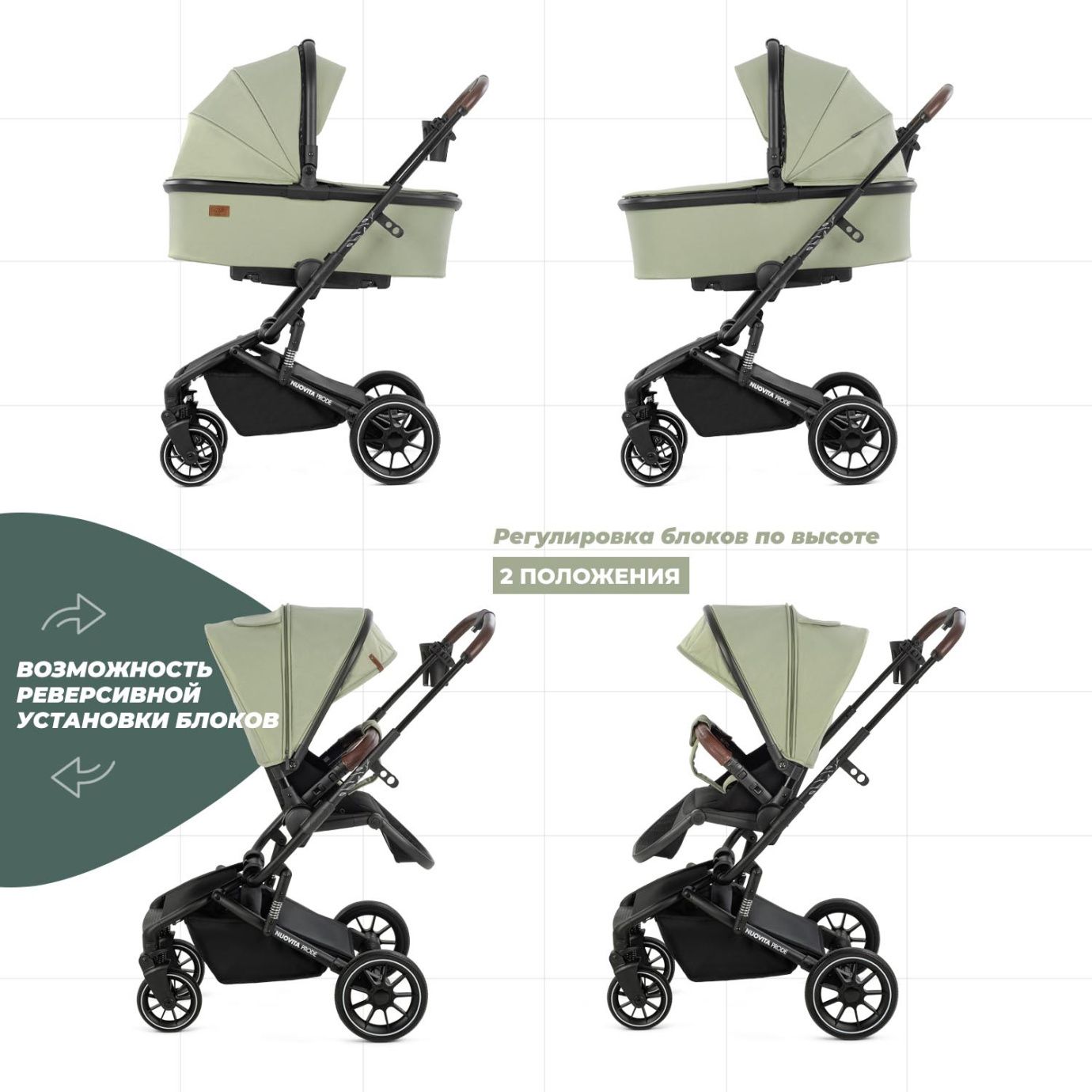 Детская коляска 2 В 1 NUOVITA PRODE