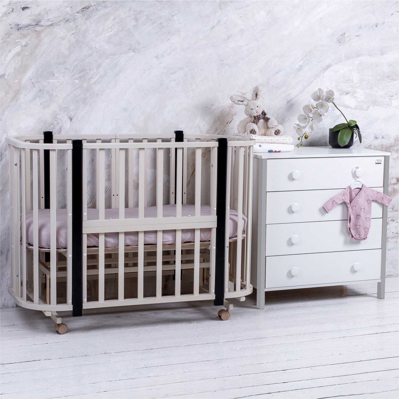 Пеленальный комод Giovanni Белый/Серый камень