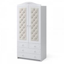 Шкаф двухдверный Тиффани декор пуговицы