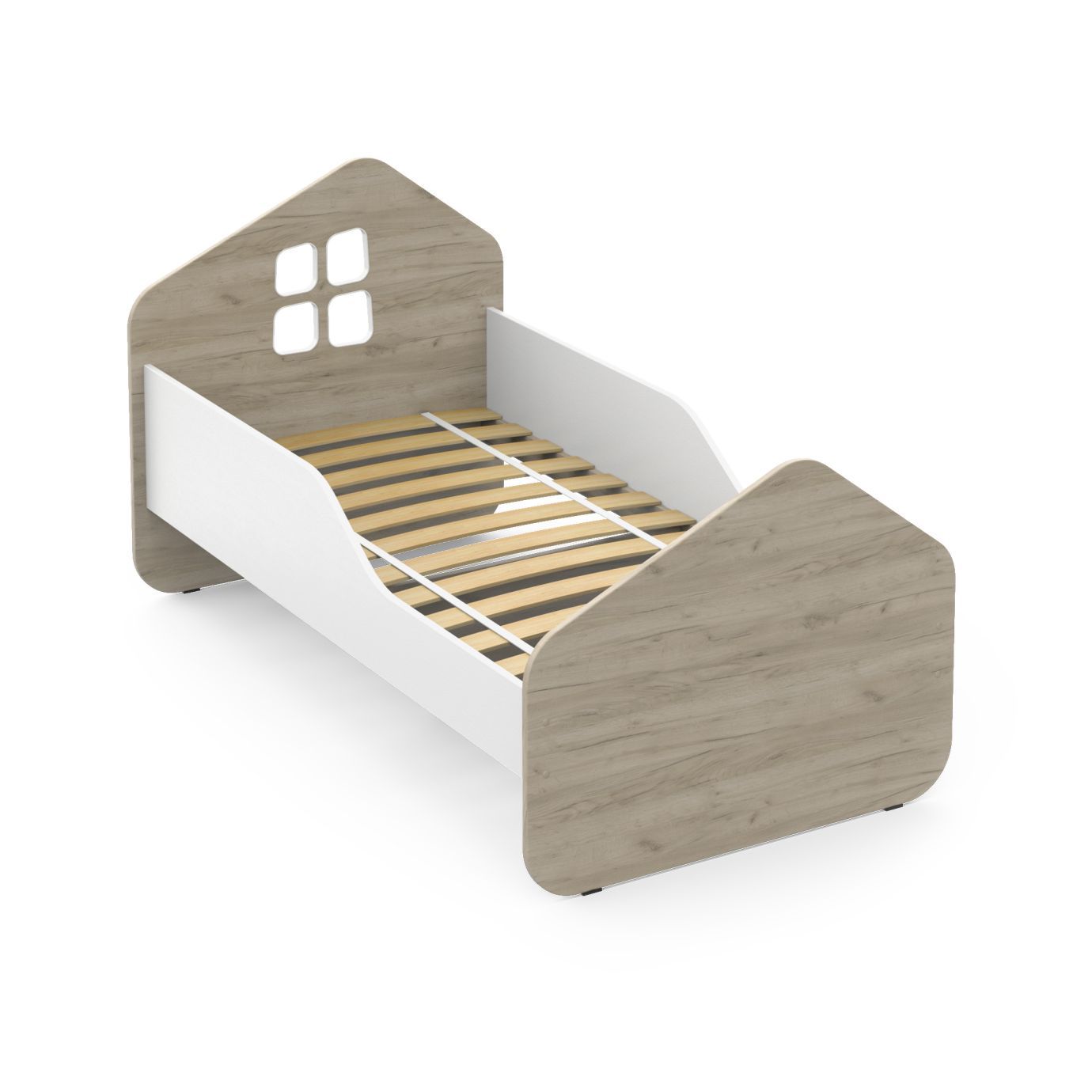 Кровать подростковая Olivia Серый дуб/Белый