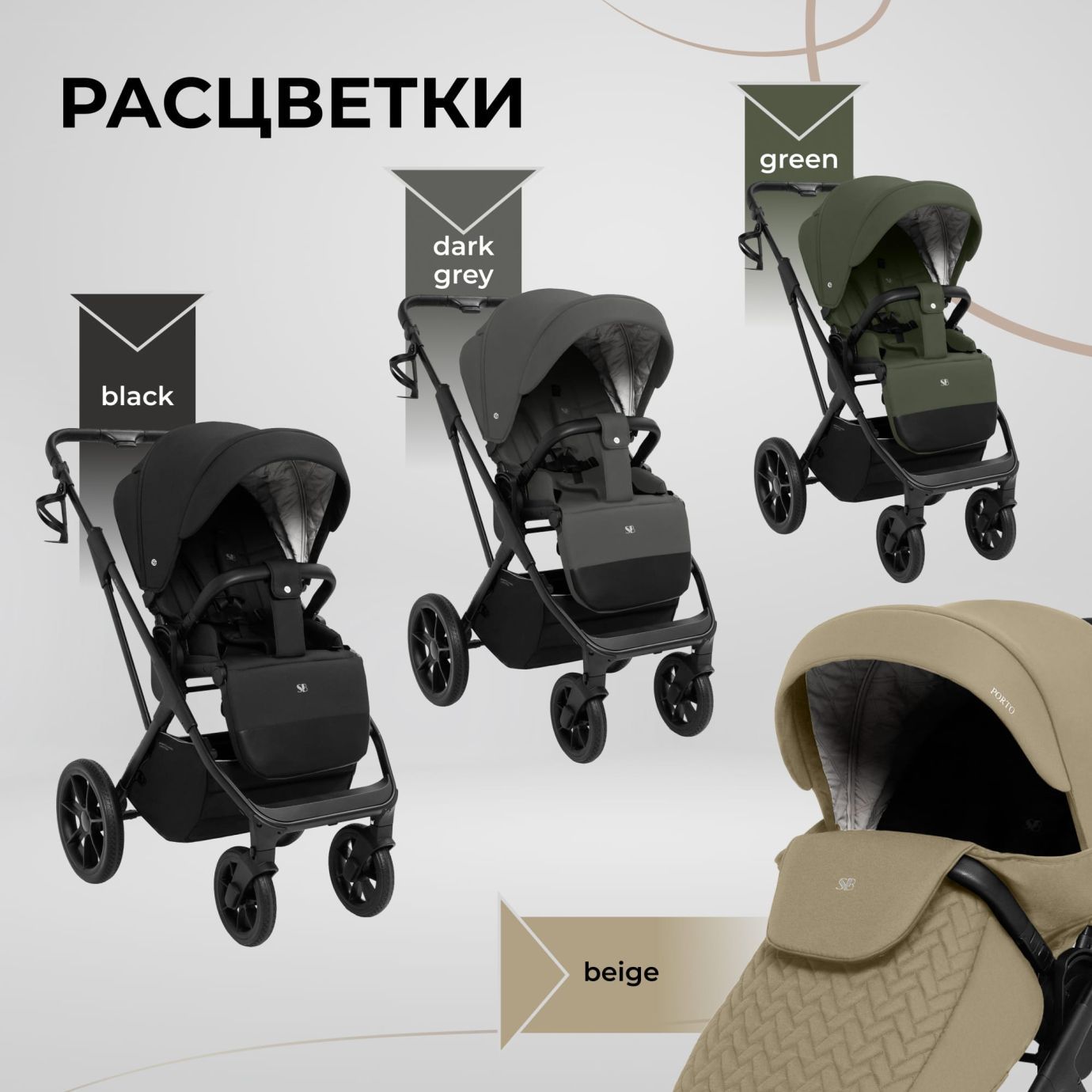 Коляска Sweet Baby Porto Black